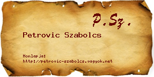 Petrovic Szabolcs névjegykártya