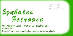 szabolcs petrovic business card